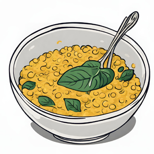 AI illustration of spinach and lentils